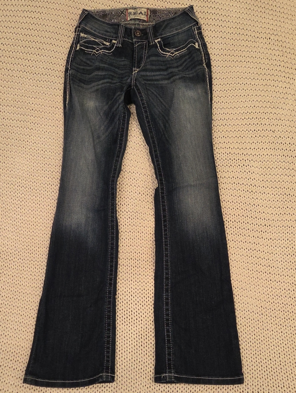 Ariat REAL Womens Size 27 Regular Western Dark Wash Jeans